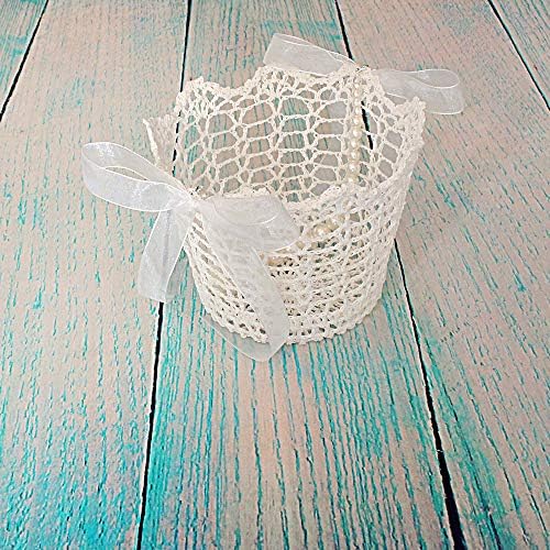 Lapuda Ivory Flower Girl Basket with Tulle and Pearls