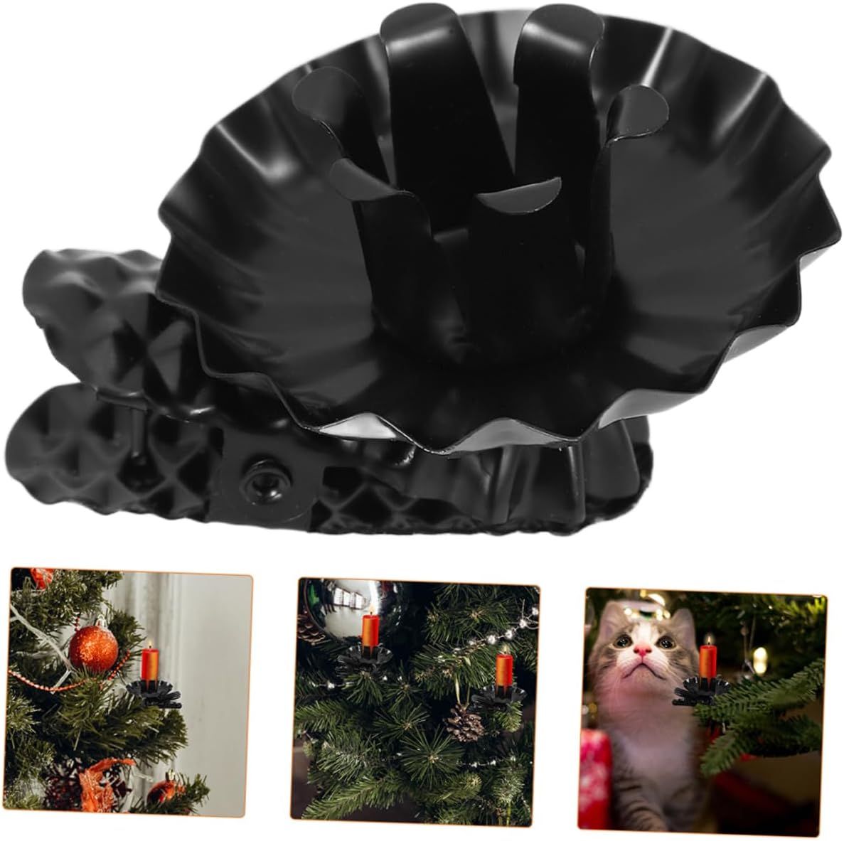 Cabilock 5 Sets Metal Christmas Tree Candle Holder Clip