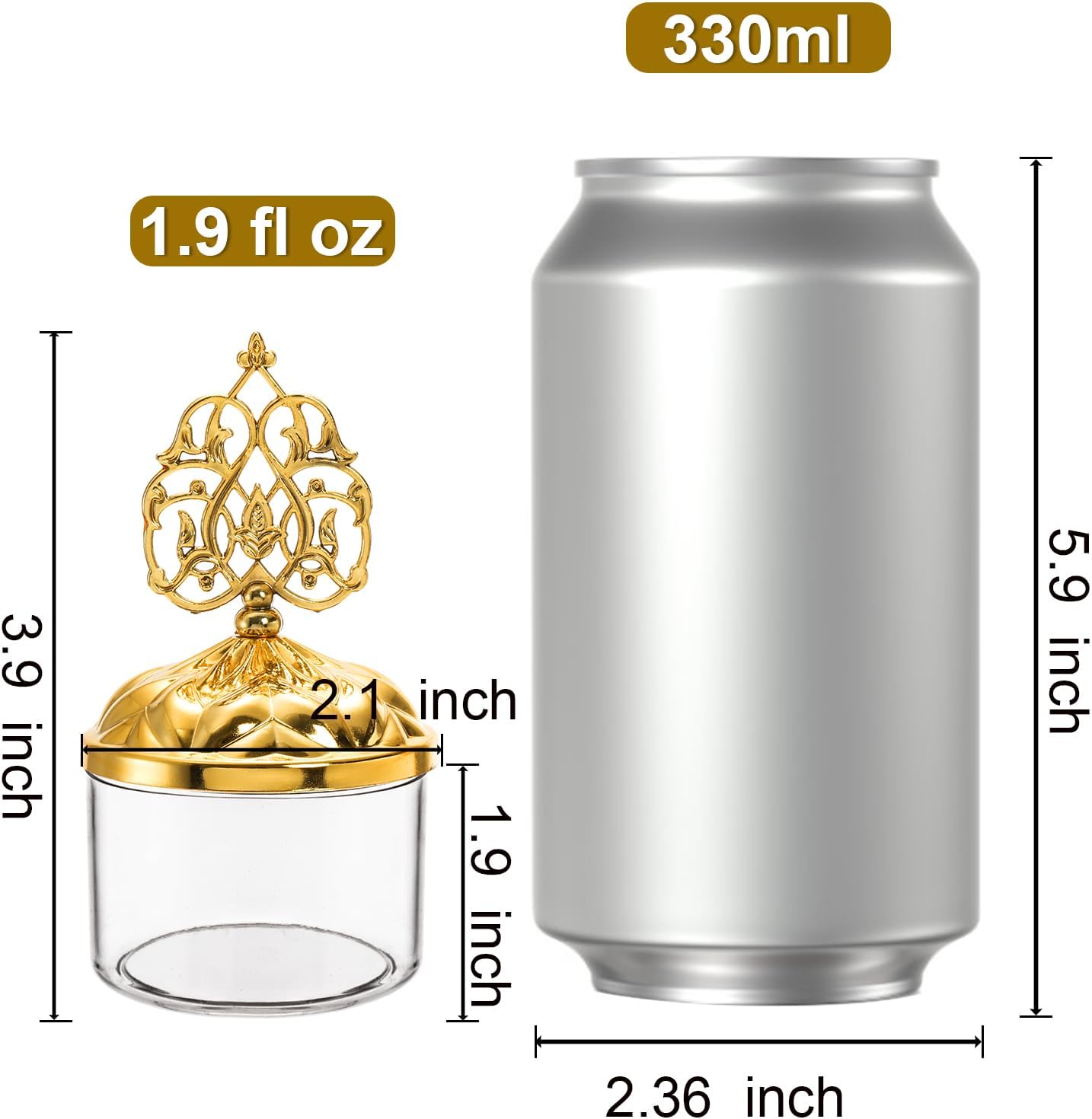 24 Pack Clear Candy Favor Boxes with Gold Lids