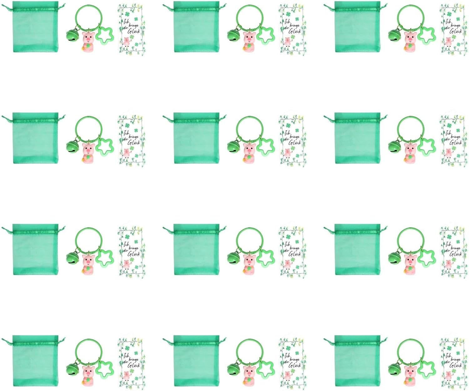 St Patrick Day Party Favor Packs Set with Keychains and Gift Bags