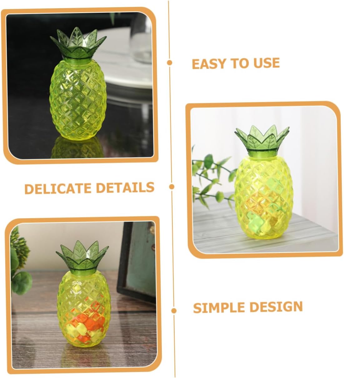 ABOOFAN 12Pcs Pineapple Candy Boxes Plastic Party Favor Containers