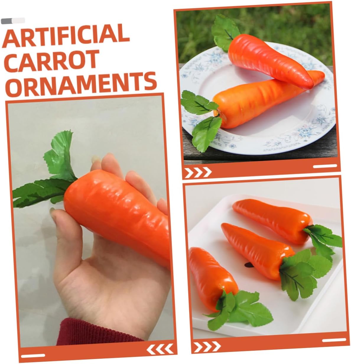 12Pcs Realistic Carrot Models for Party Decorations