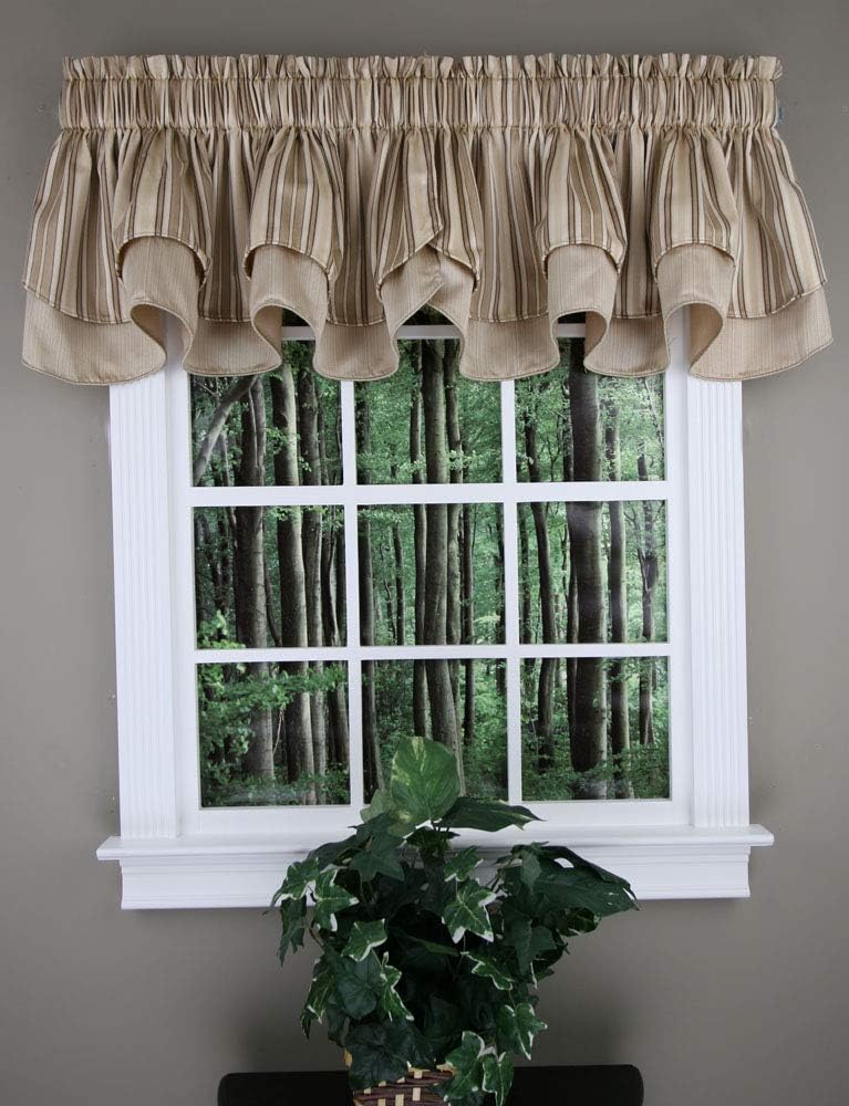 Stylemaster Windsor Scalloped Layered Valance Linen Color