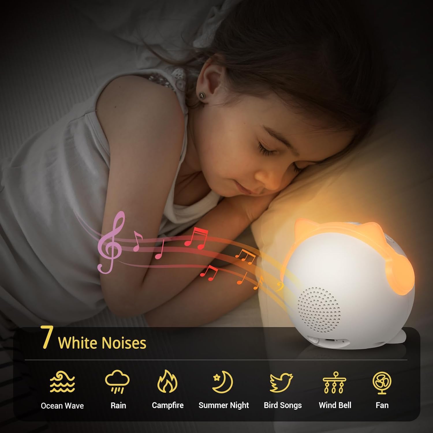 Sleep Training Clock with RGB Night Light and Music Player