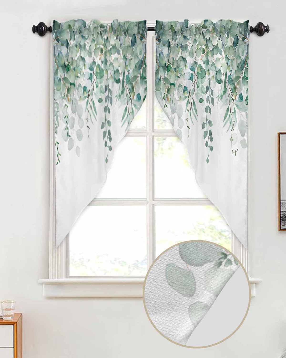 TweetyBed Sage Green Eucalyptus Swag Valance