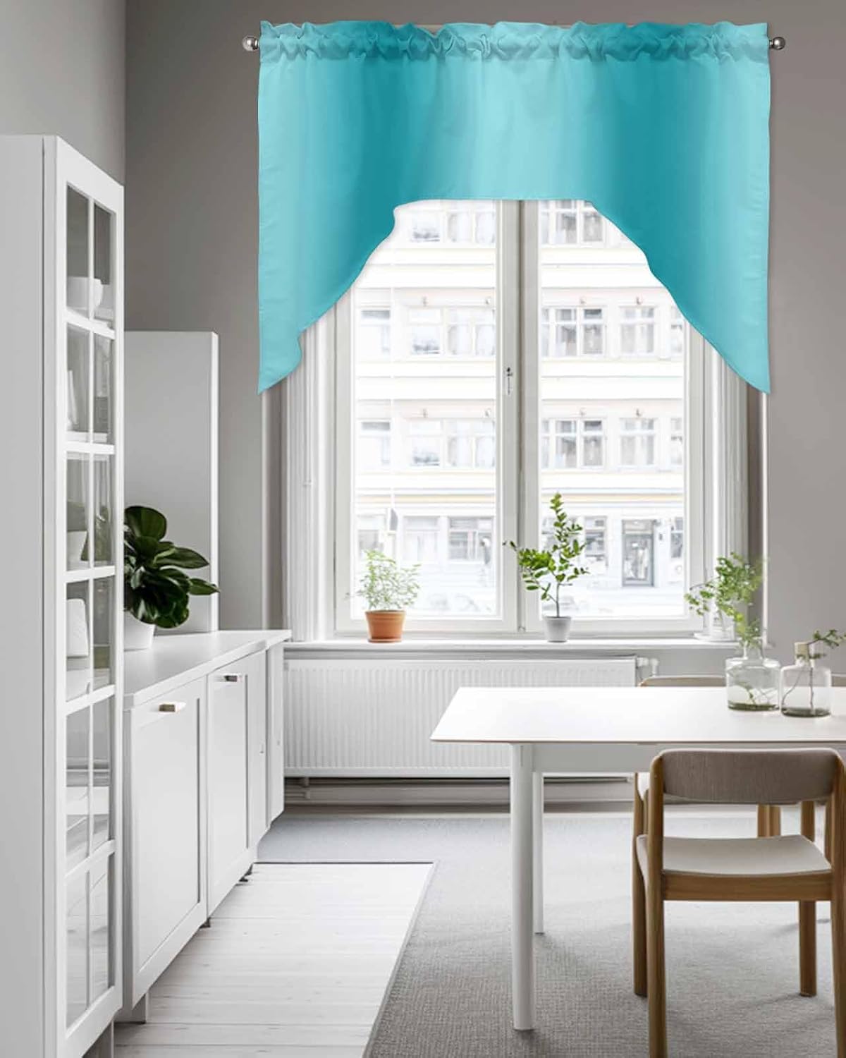 Teal Ombre Swag Valance Curtains 56x36