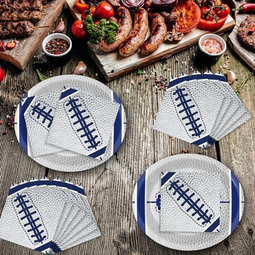 Qyeahkj 50Pcs Blue White Cowboys Football Napkins