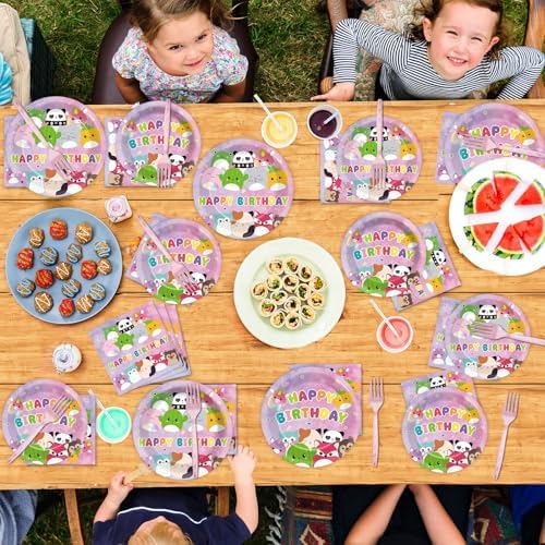 96Pcs Cute Animal Birthday Decorations Set
