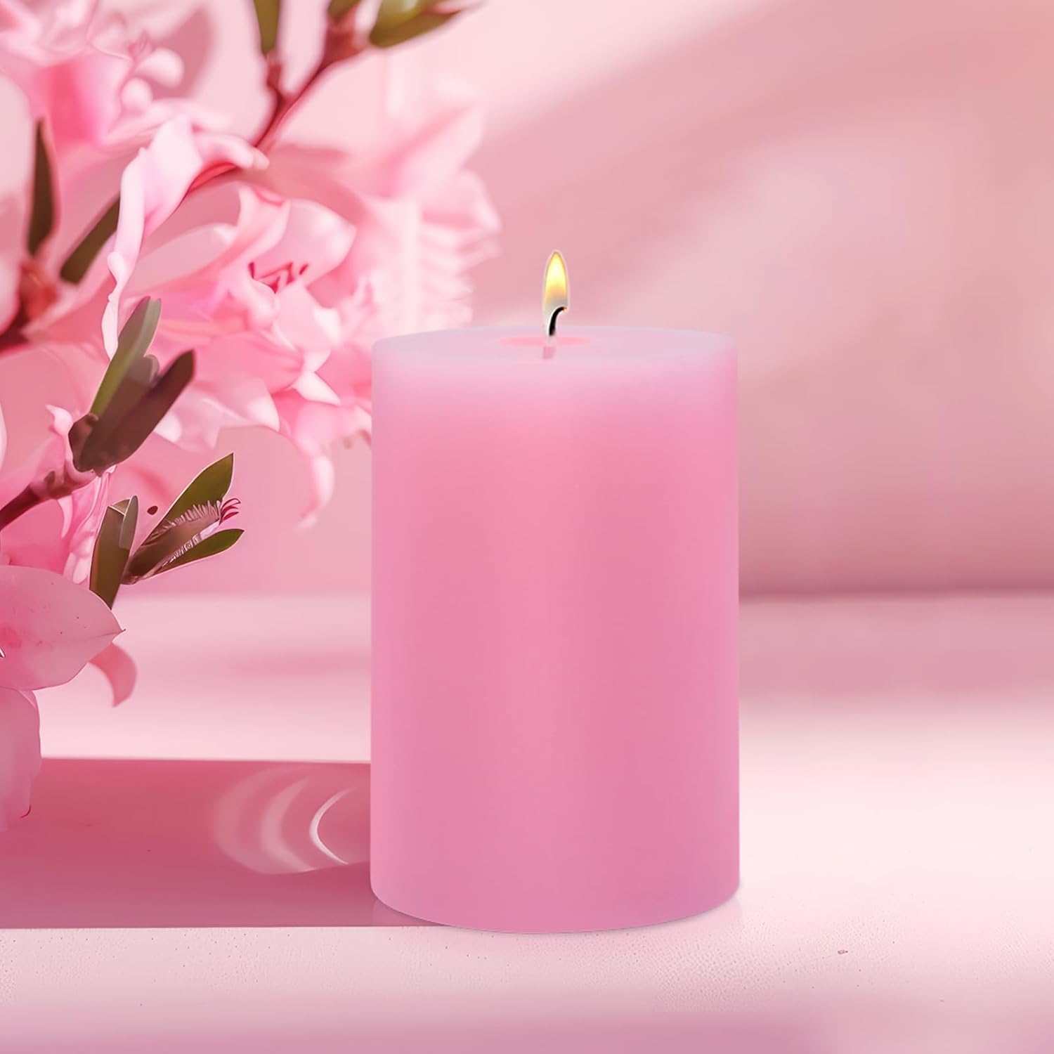 Seven Moons 275 x 4 Pink Pillar Candles Set of 6
