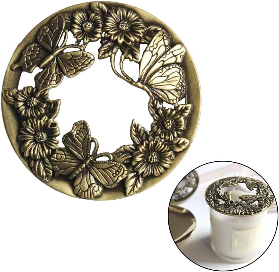 Candle Topper Shade Jar Lid Sleeves for Jar Candles - Butterfly Flower Design