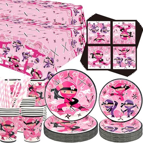 Ninja Girl Party Tableware Set for 40 Guests
