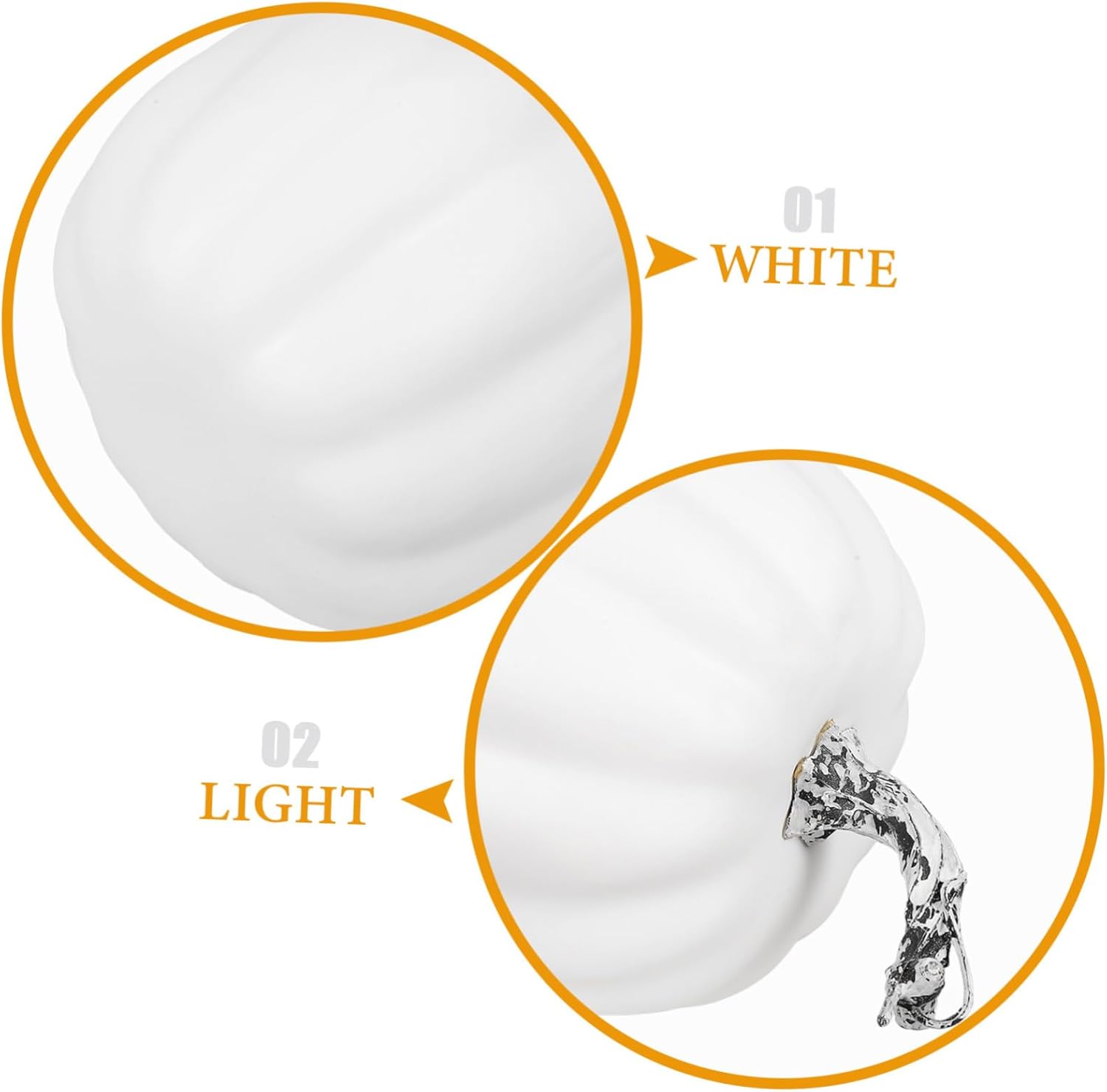 PRETYZOOM Artificial White Pumpkin Decoration for Halloween and Autumn