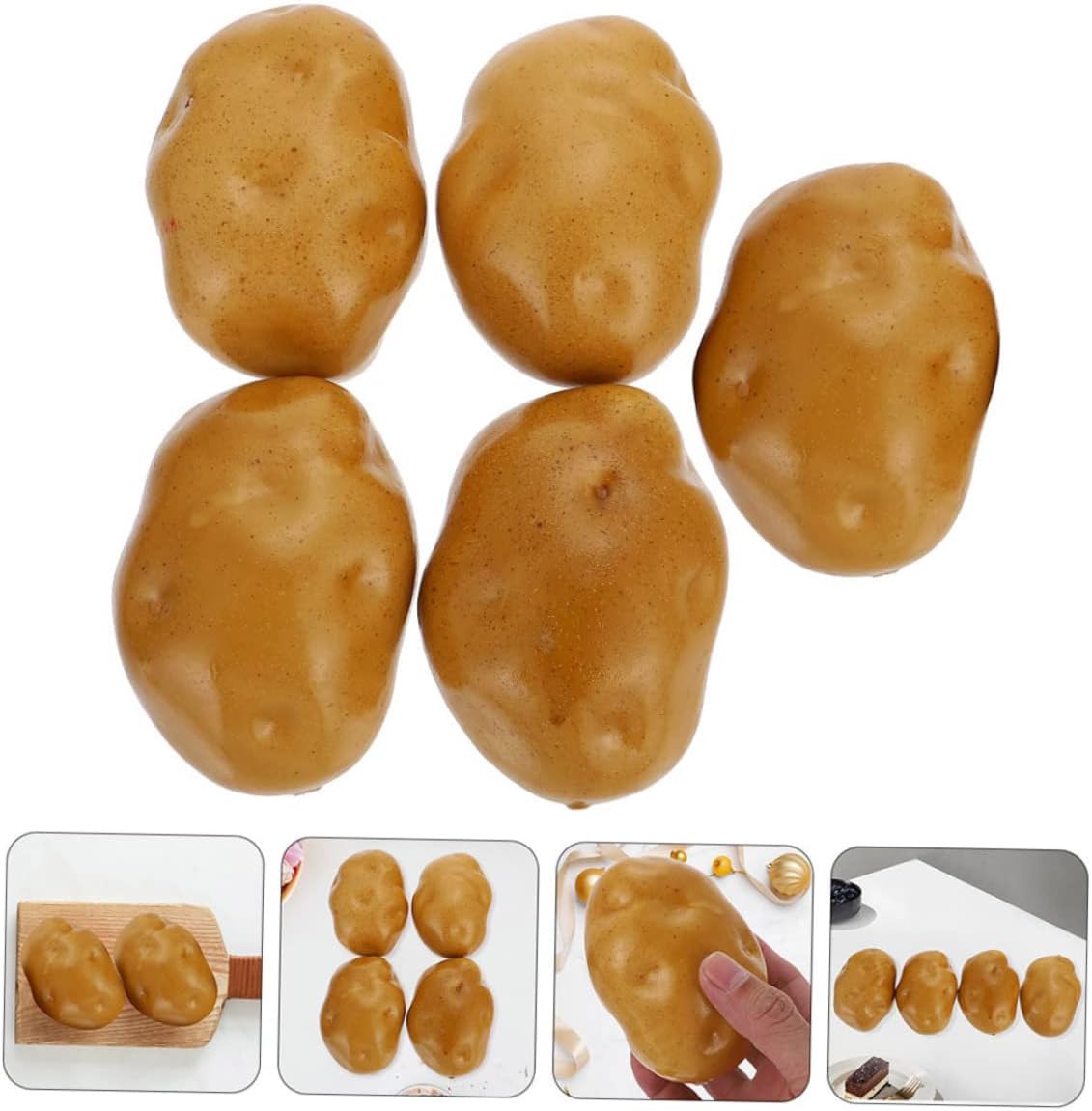 MAGICLULU 5pcs Lifelike Foam Potato Models for Kitchen Decor