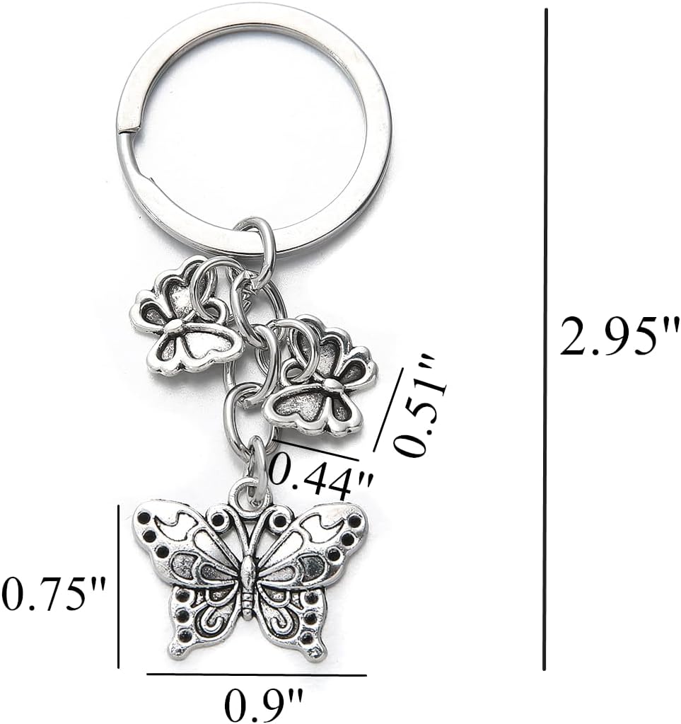PHAETON 20PCS Butterfly Keychain Charms for Bags and Keychains