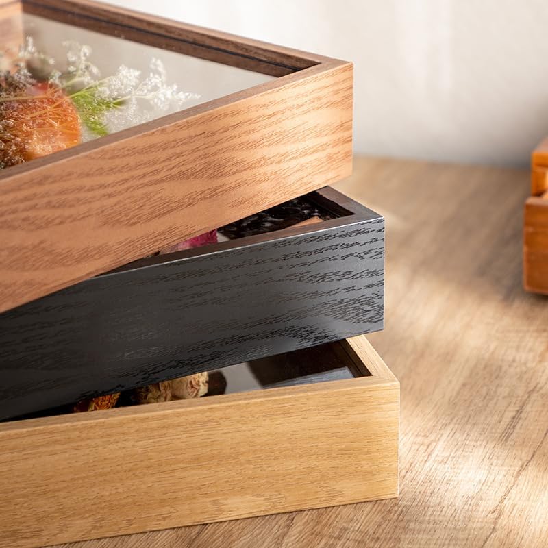 Wooden Dried Flower Photo Frame with Shadow Box Display Area 8x10 Black