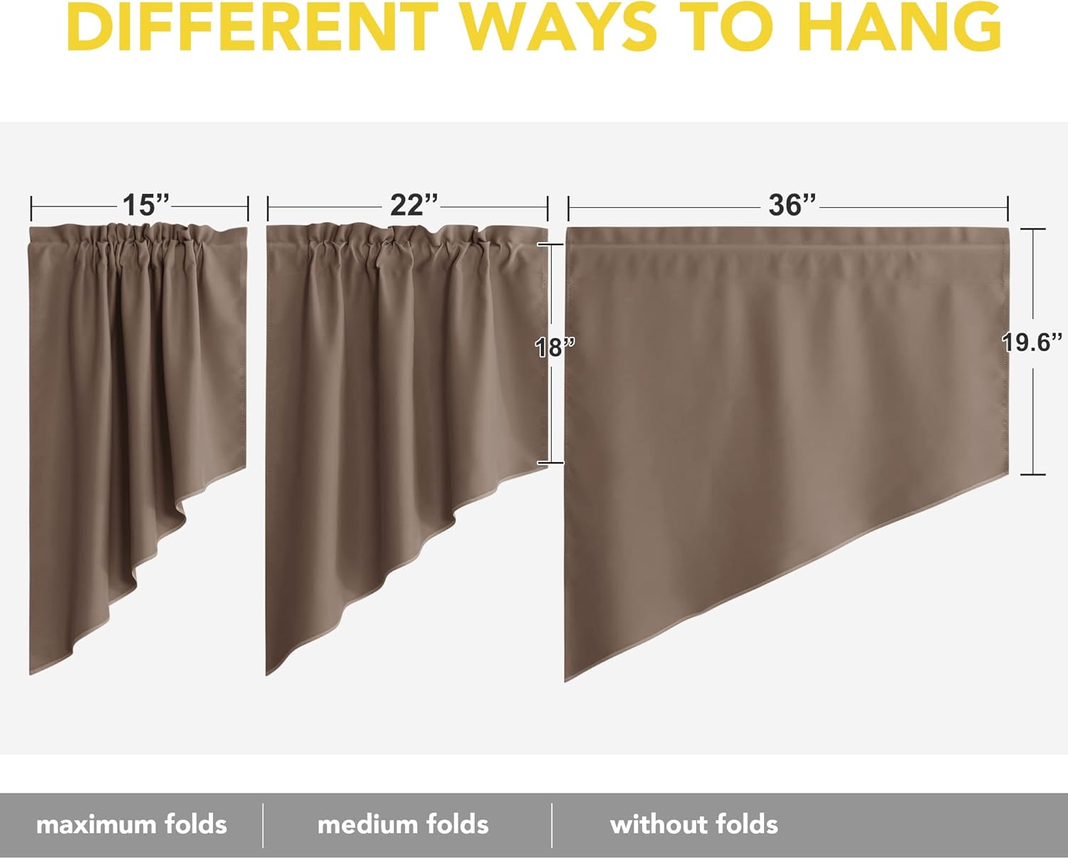 NICETOWN Half Window Pole Pocket Valance Curtains