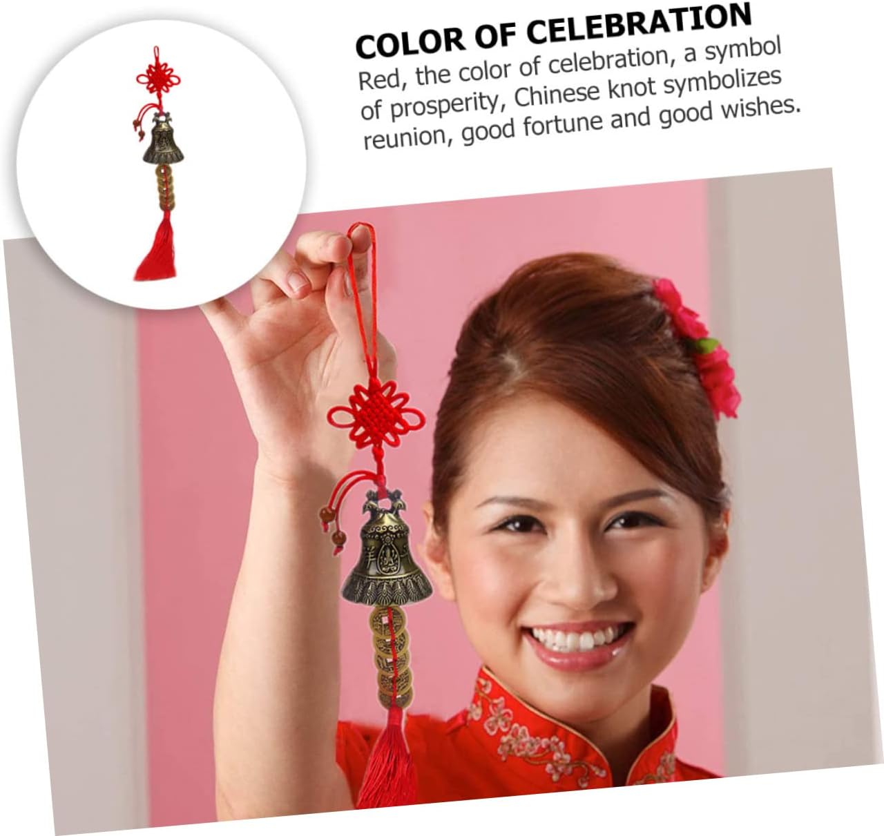 Wakauto Tassel Pendant Feng Shui Bell Imitation Chinese Knot