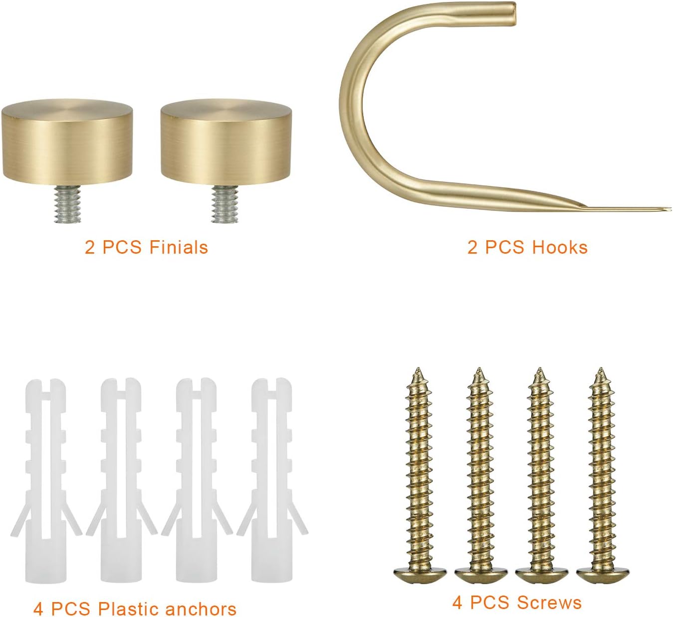 Mayrhyme Premium Curtain Holdback Set of 2 Brass