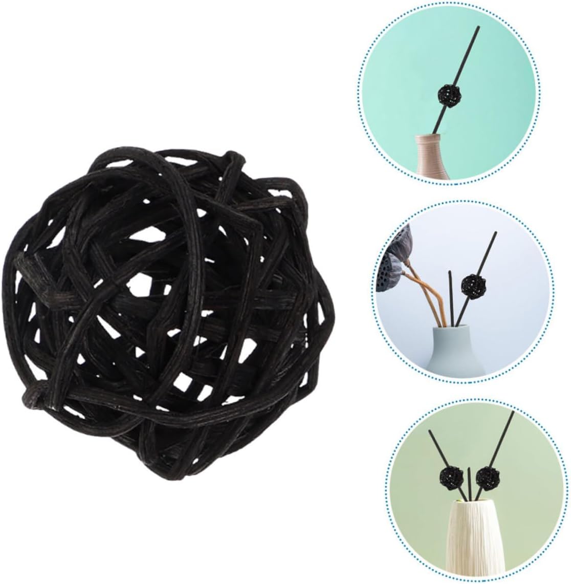 Cabilock 40pcs Wicker Rattan Balls Decorative Orbs