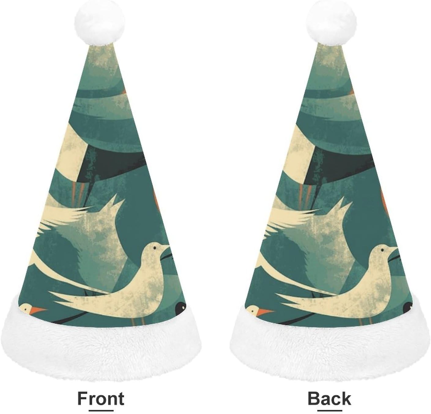 Santa Hat Flock Of Birds Christmas Headwear