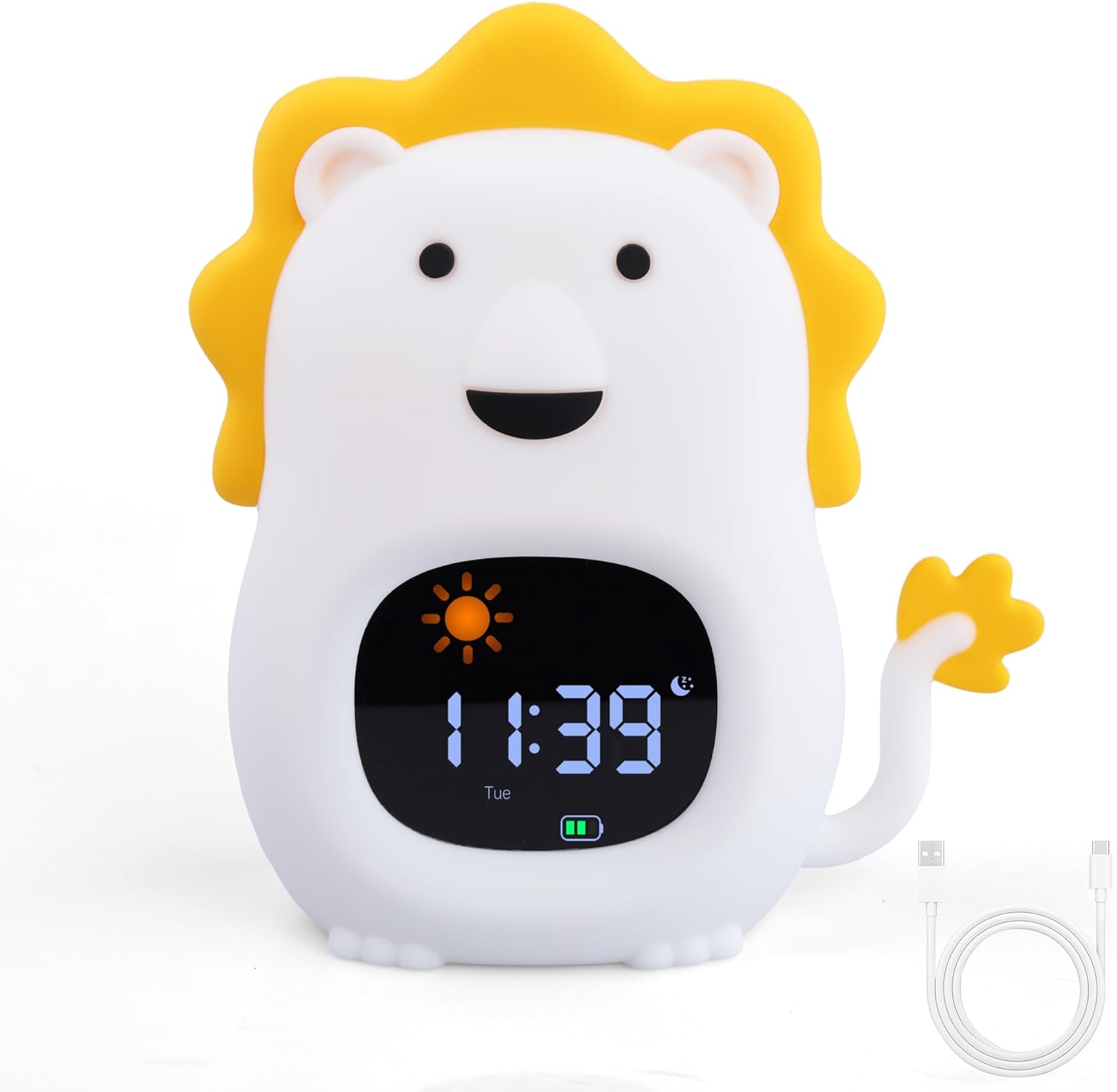 Kids Alarm Clock with White Noise and Night Light