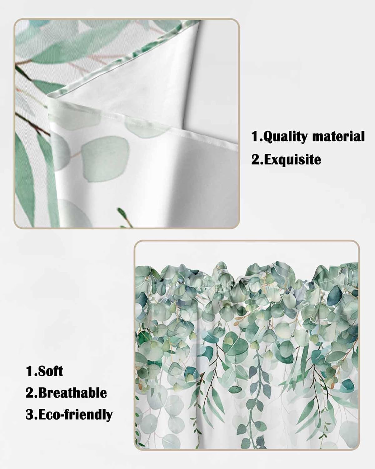 TweetyBed Sage Green Eucalyptus Swag Valance
