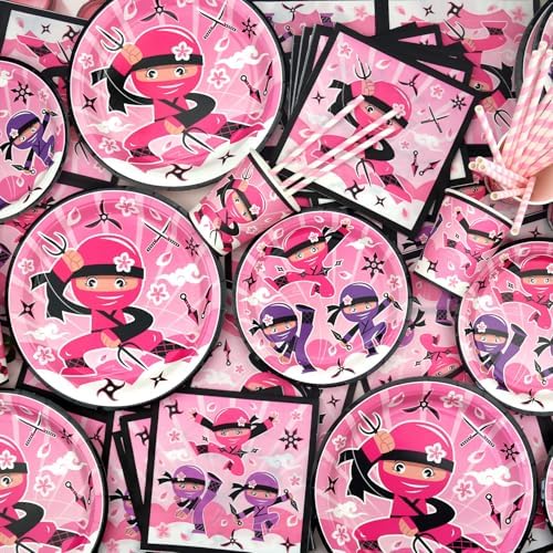 Ninja Girl Party Tableware Set for 40 Guests