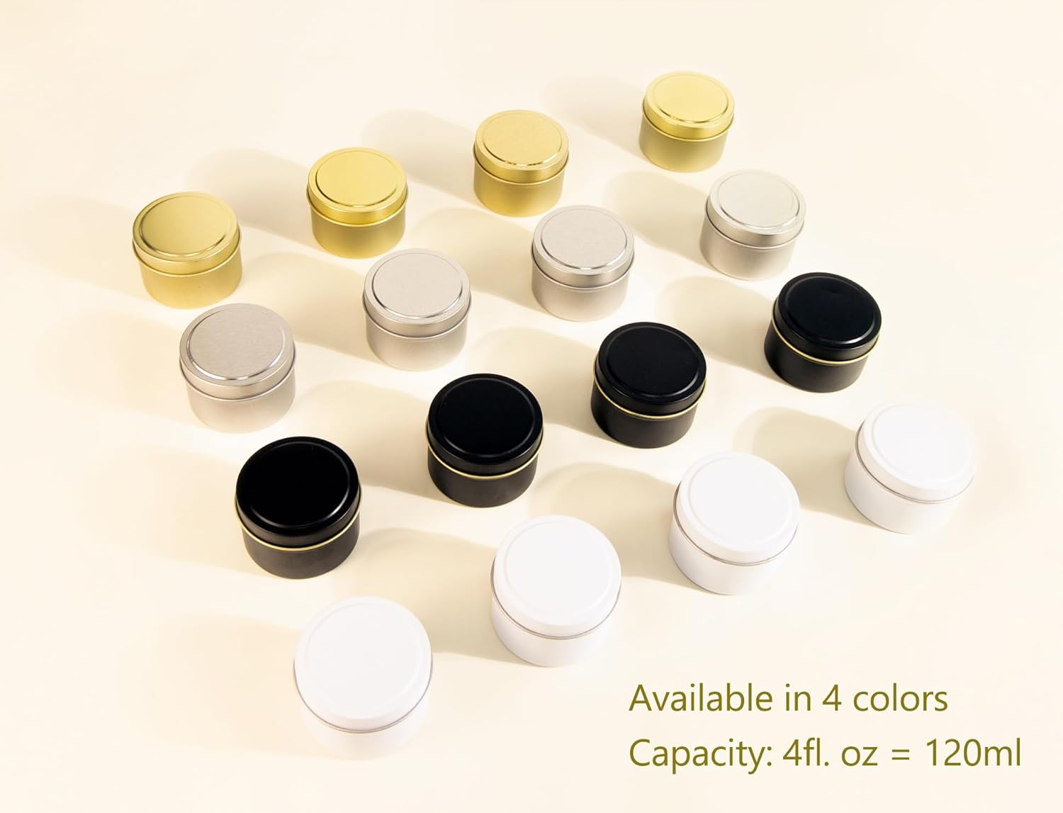 Aroparc Black Tins 4oz 24 Pack Candle Containers