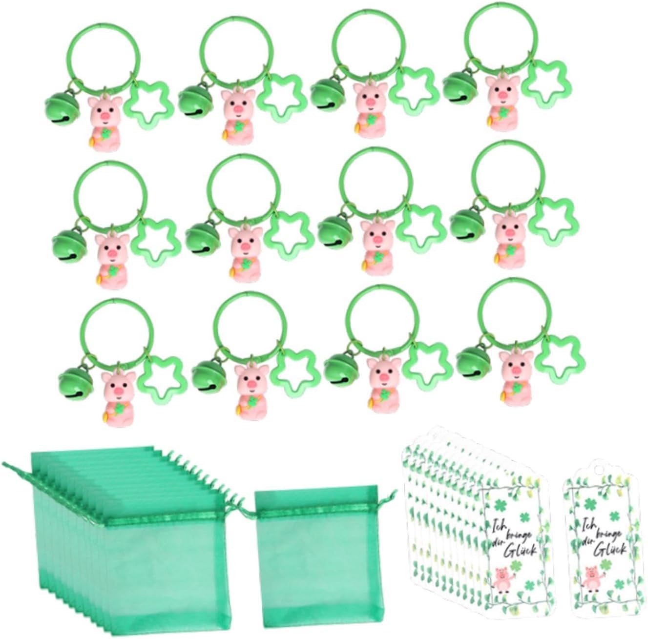 St Patrick Day Party Favor Packs Set with Keychains and Gift Bags