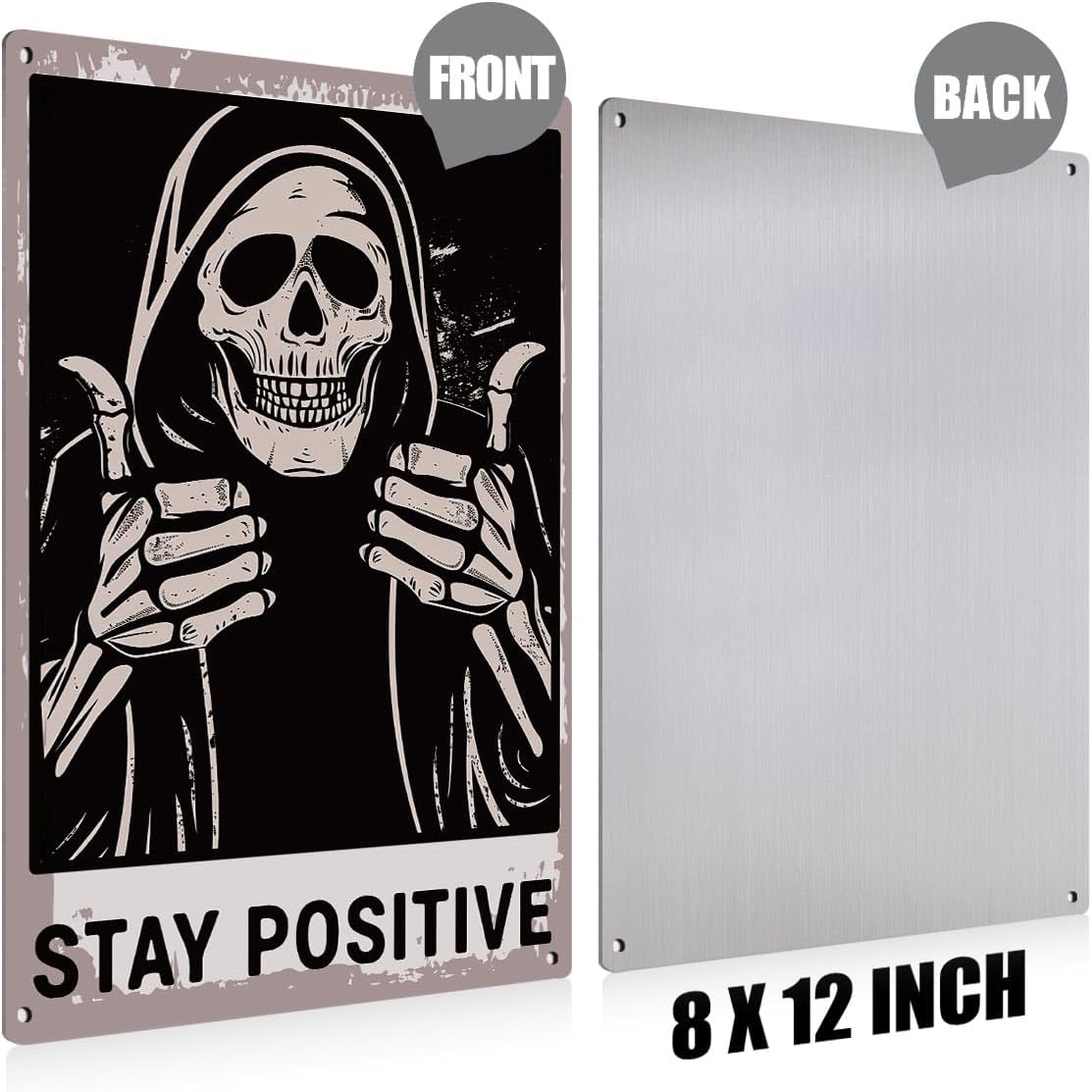 Halloween Skull Aluminium Plate Home Decor Sign