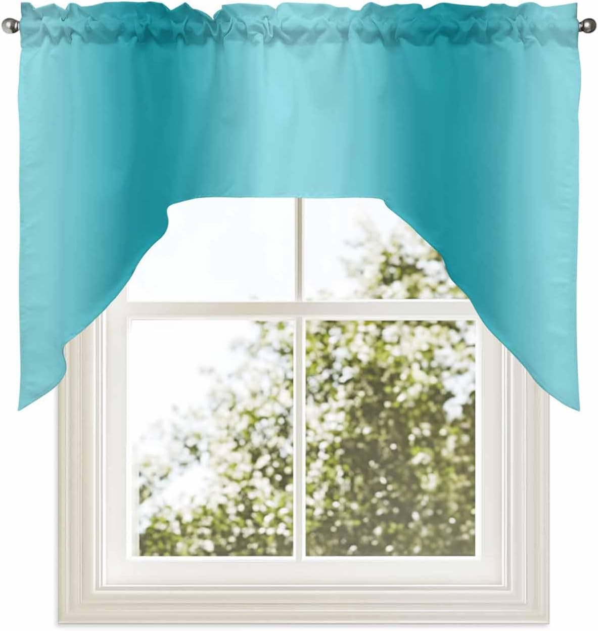 Teal Ombre Swag Valance Curtains 56x36