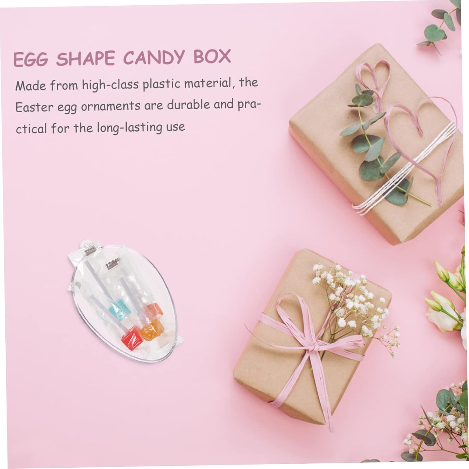 6pcs Fillable Easter Candy Boxes Clear Shaped Containers