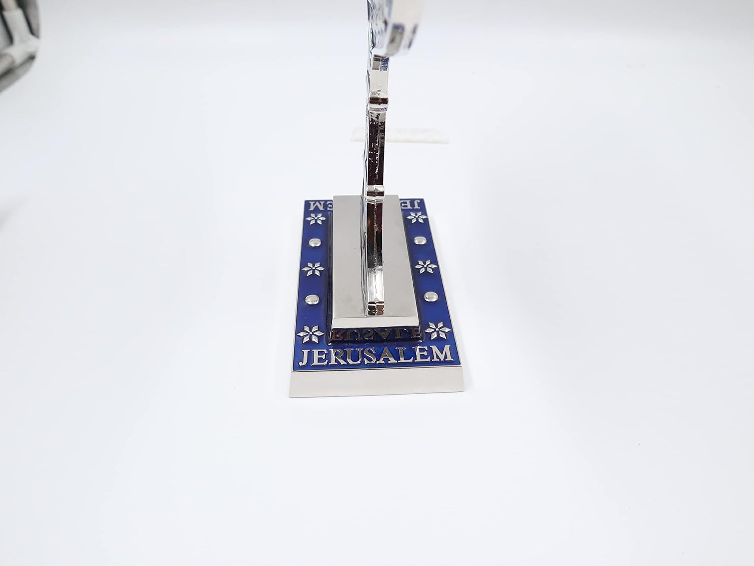 Jerusalem 7 Branch Traditional Menorah Enamel Finish with 12 Tribes of Israel