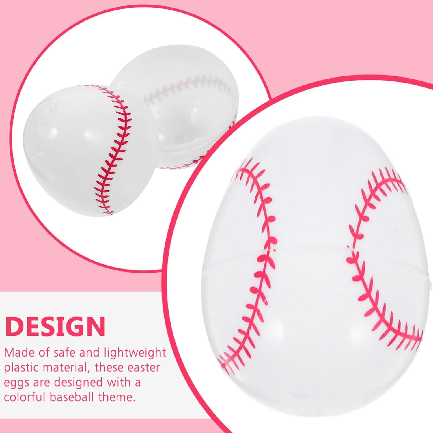 12pcs Baseball Themed Plastic Easter Eggs Openable Decorative Set