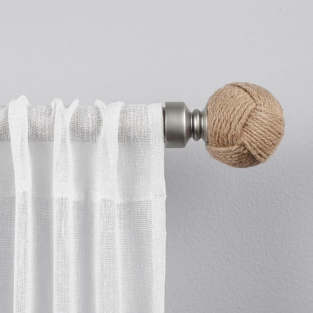 Exclusive Home Curtains ER1006-01 Matte Silver Rope Knot Rod Set
