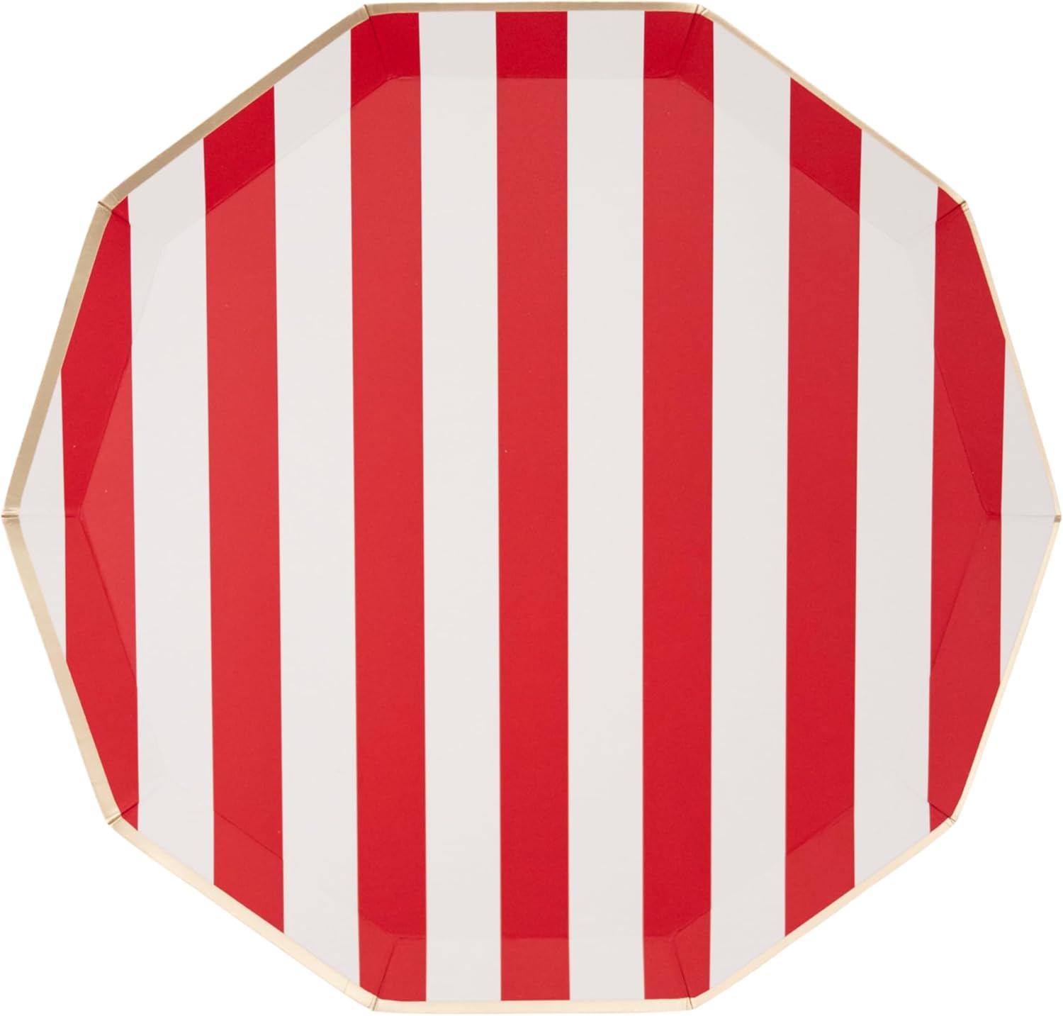 Red Cabana Stripe Paper Plates 105 Inch Pack of 8