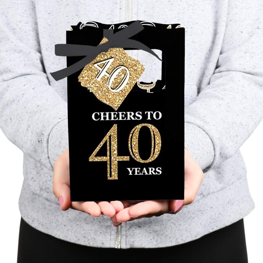 Big Dot of Happiness 40th Birthday Favor Box Set of 12