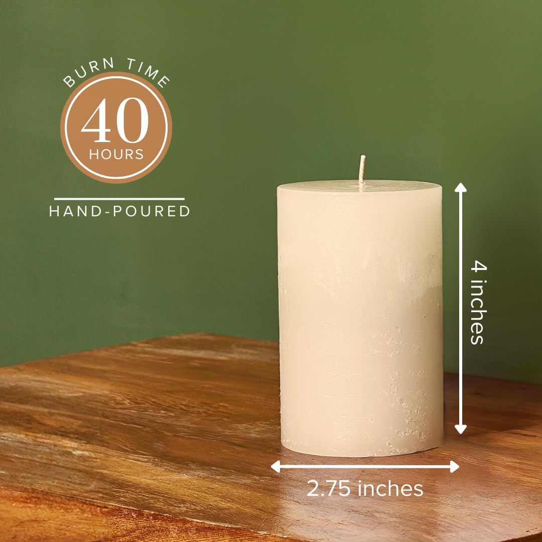 Simply Soson 3x4 Inch Ivory Pillar Candles Set of 6