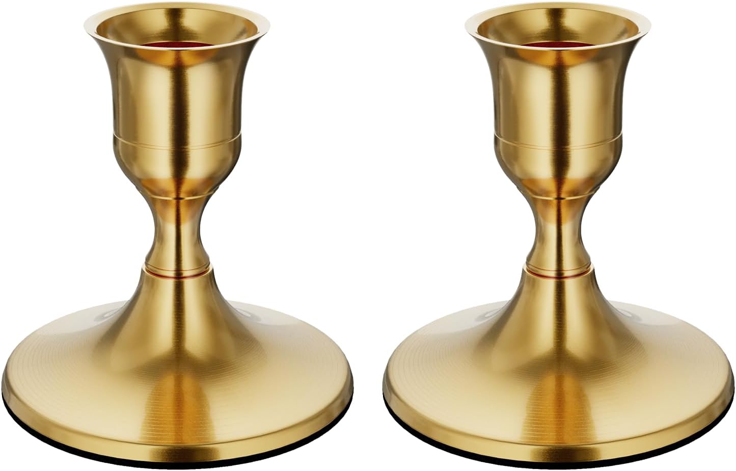 Brass Gold Taper Candle Holders Set of 2