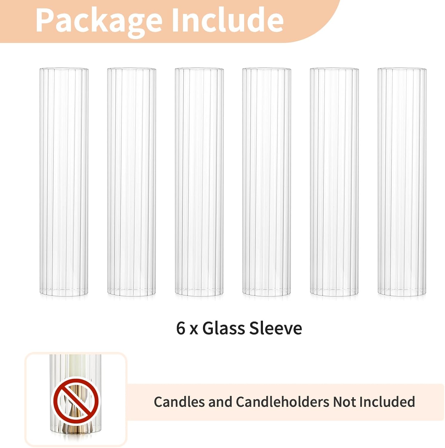 NUPTIO Fluted Hurricane Candle Holder 25 x 12 Inches