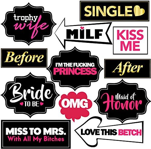 Bachelorette Party Photo Booth Props 36 Piece Set