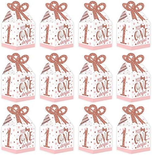 Big Dot of Happiness 1st Birthday Bow Box Set of 12
