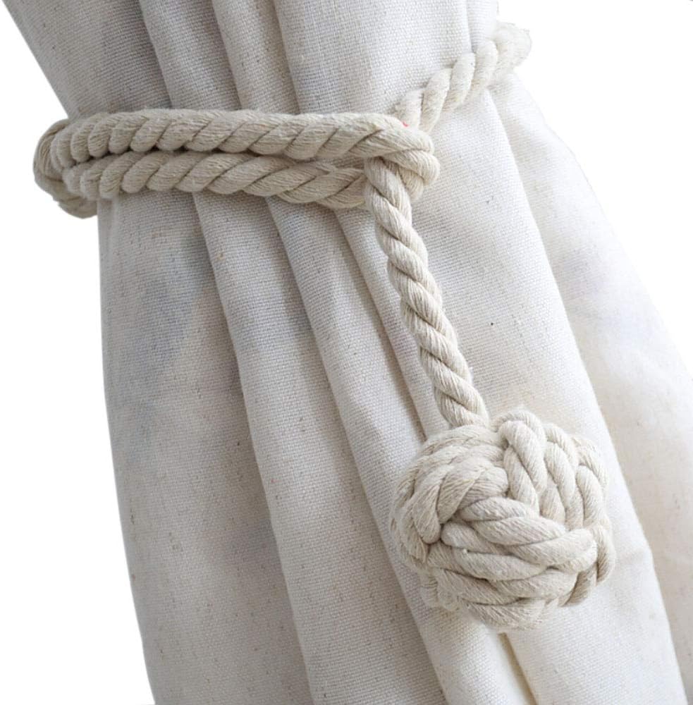Melaluxe 4 Pack Curtain Tiebacks - Heavy Duty Beige Holdbacks