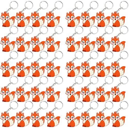 40 Pack Fox Keyring Party Favor for Wild Themed Events
