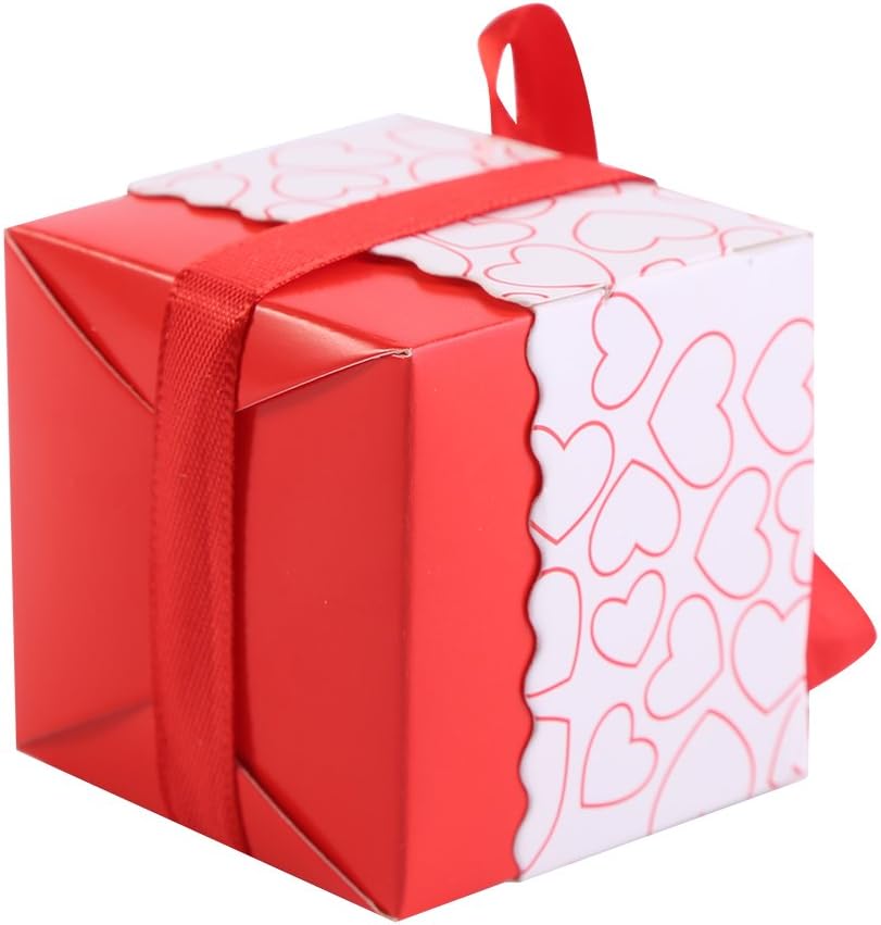 50Pcs Red Candy Boxes for Party Favors and Gifts