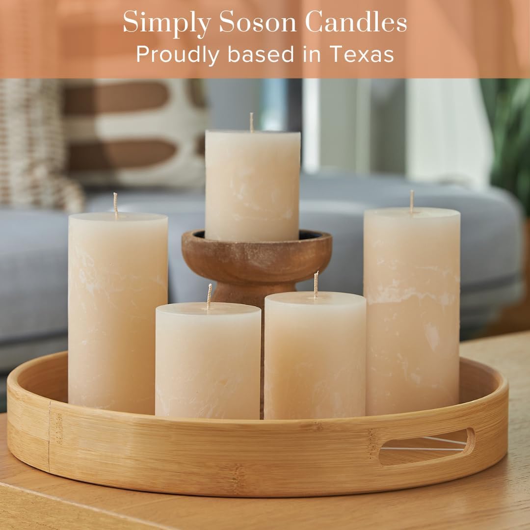 Simply Soson 3x4 Inch Ivory Pillar Candles Set of 6