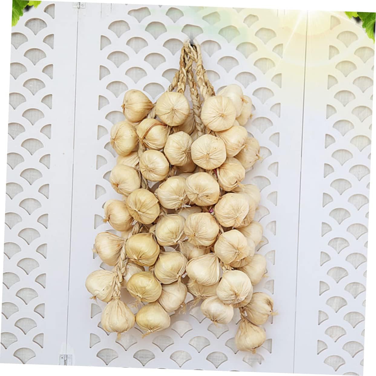 2Pcs Lifelike Garlic Strings Wall Hanging Decor