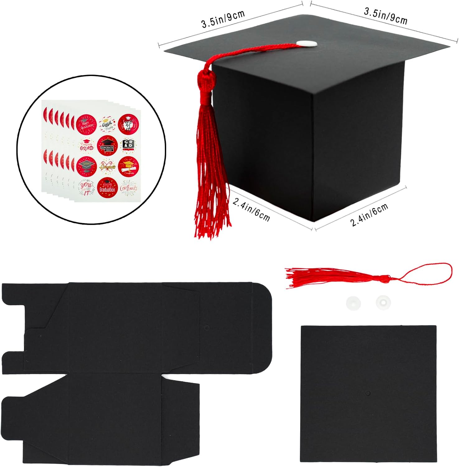 Phedrew Graduation Candy Boxes with Stickers