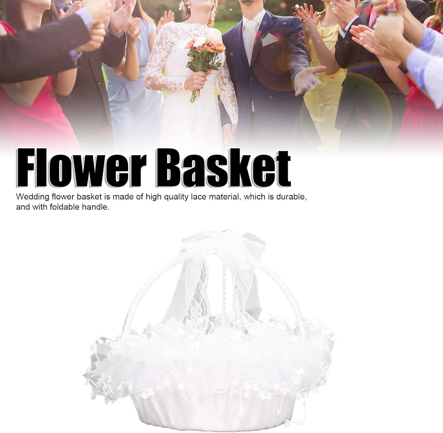 Enforose Flower Girl Basket with Handle