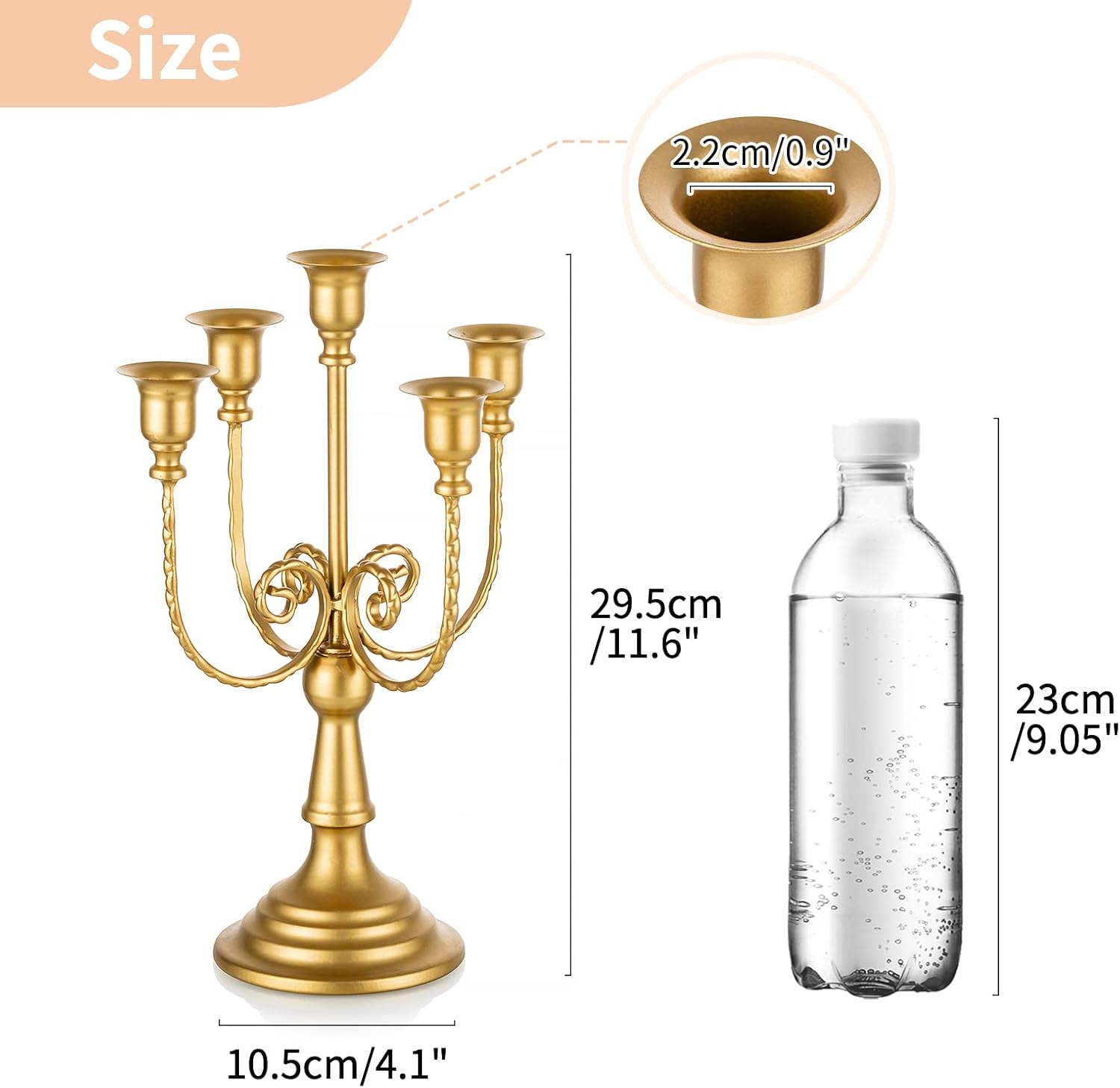 NUPTIO Gold Candelabras Candle Holder Set of 2